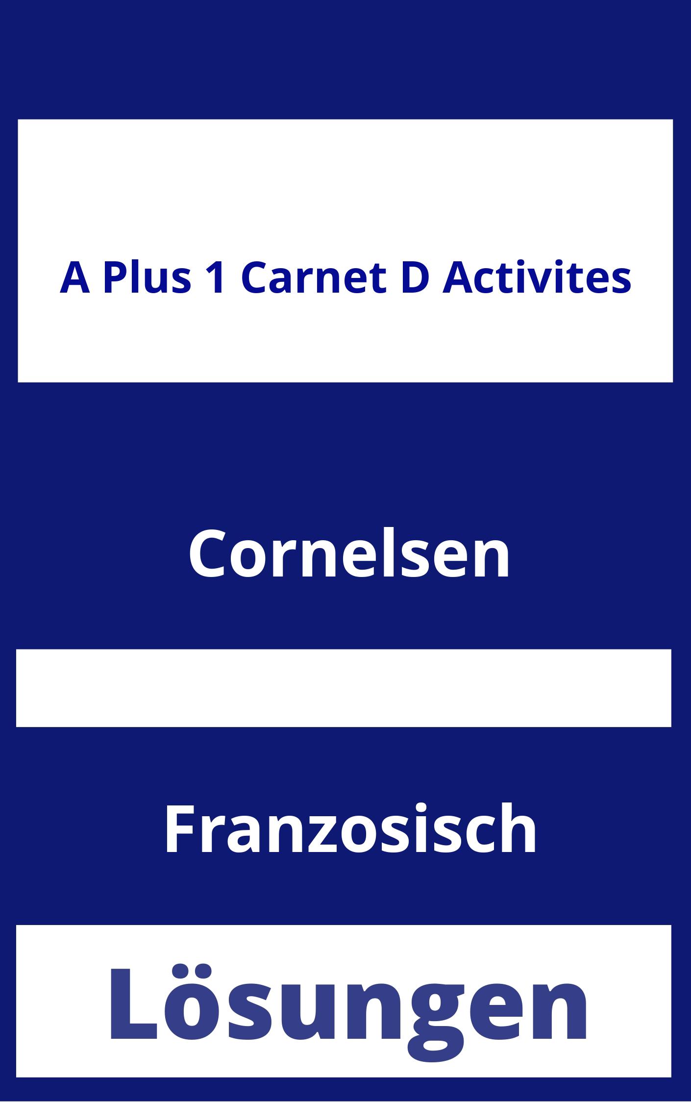 A plus 1 Carnet d Activites Lösungen PDF