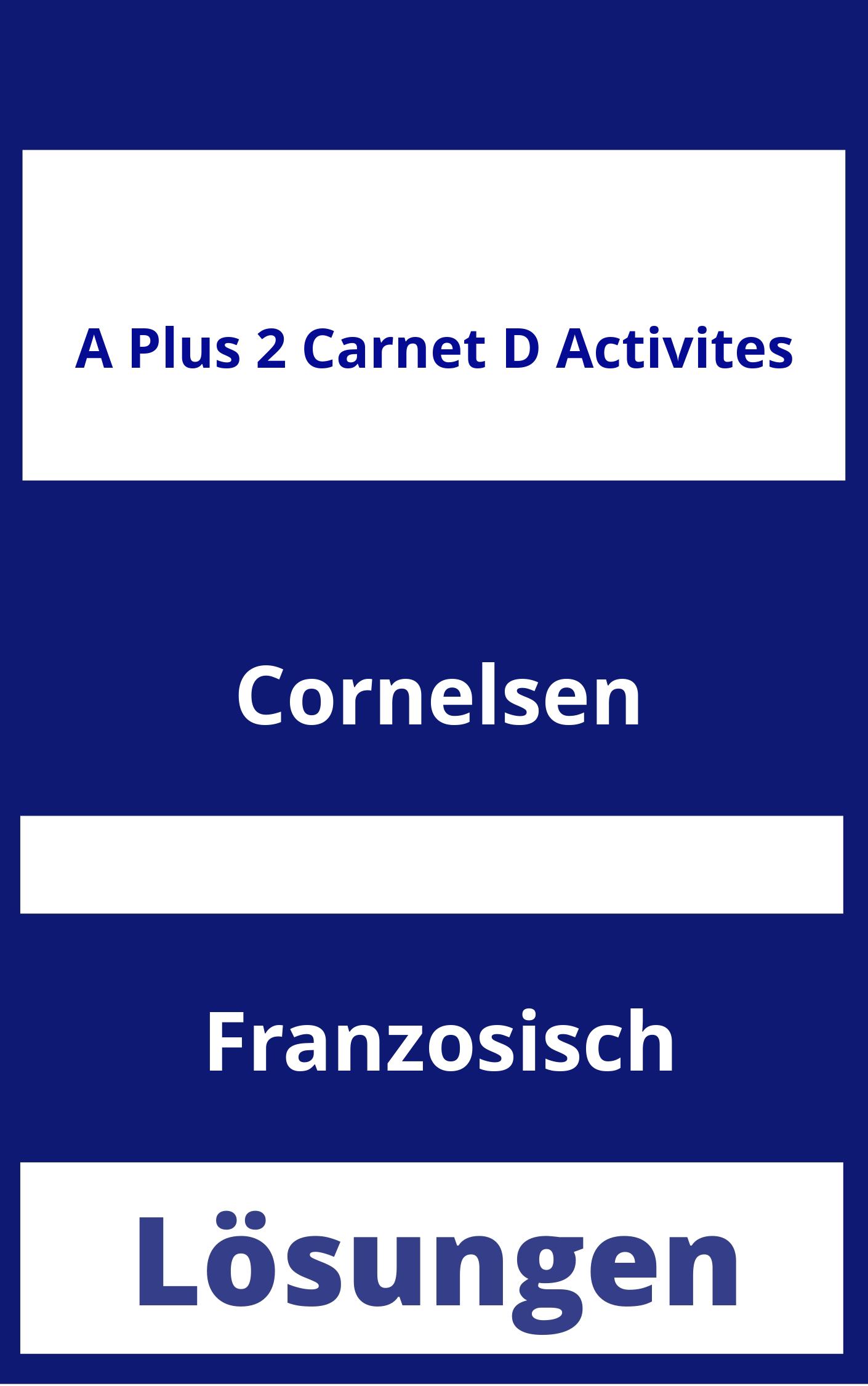 A plus 2 Carnet d Activites Lösungen PDF