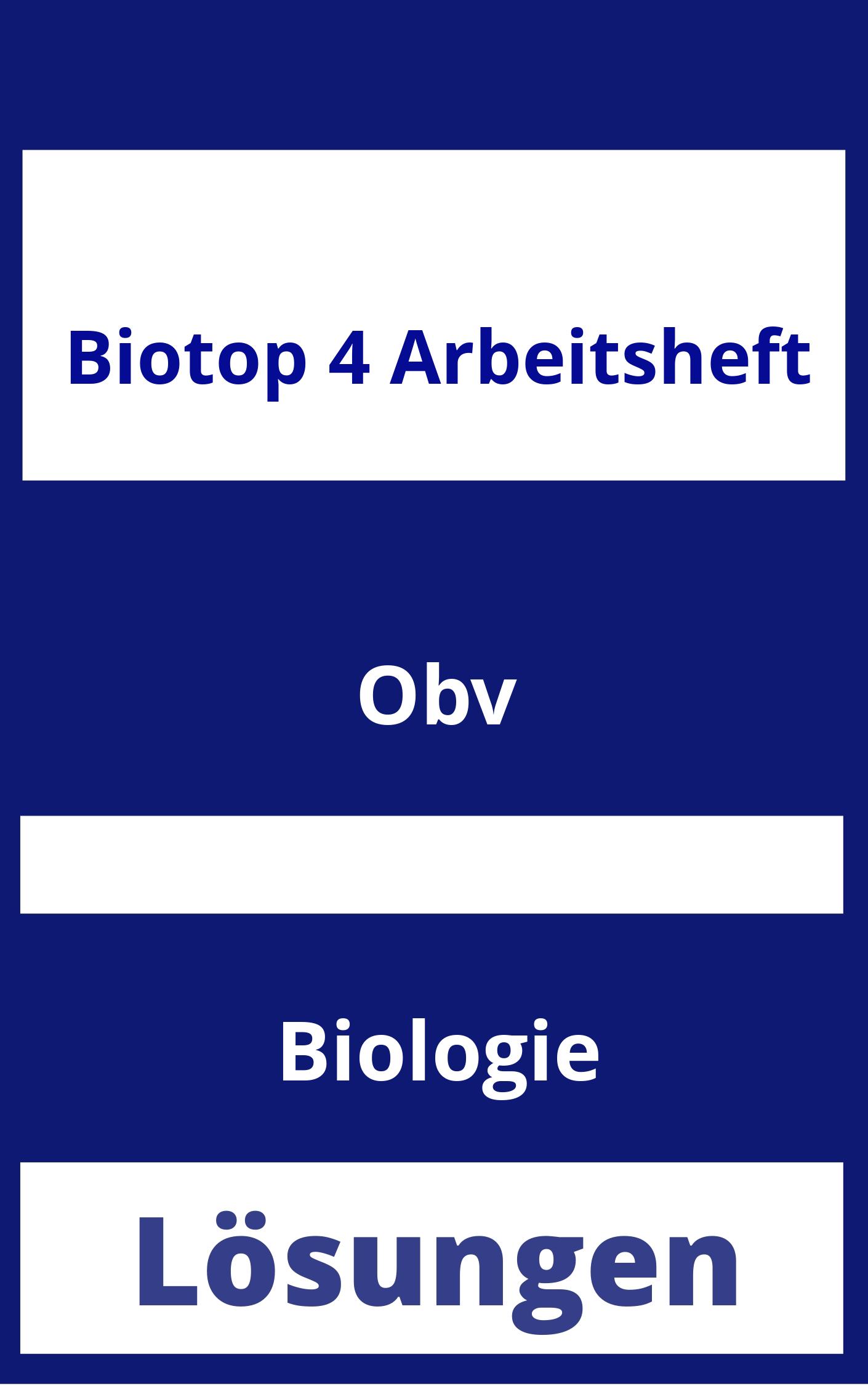 BioTop 4 Arbeitsheft Lösungen PDF