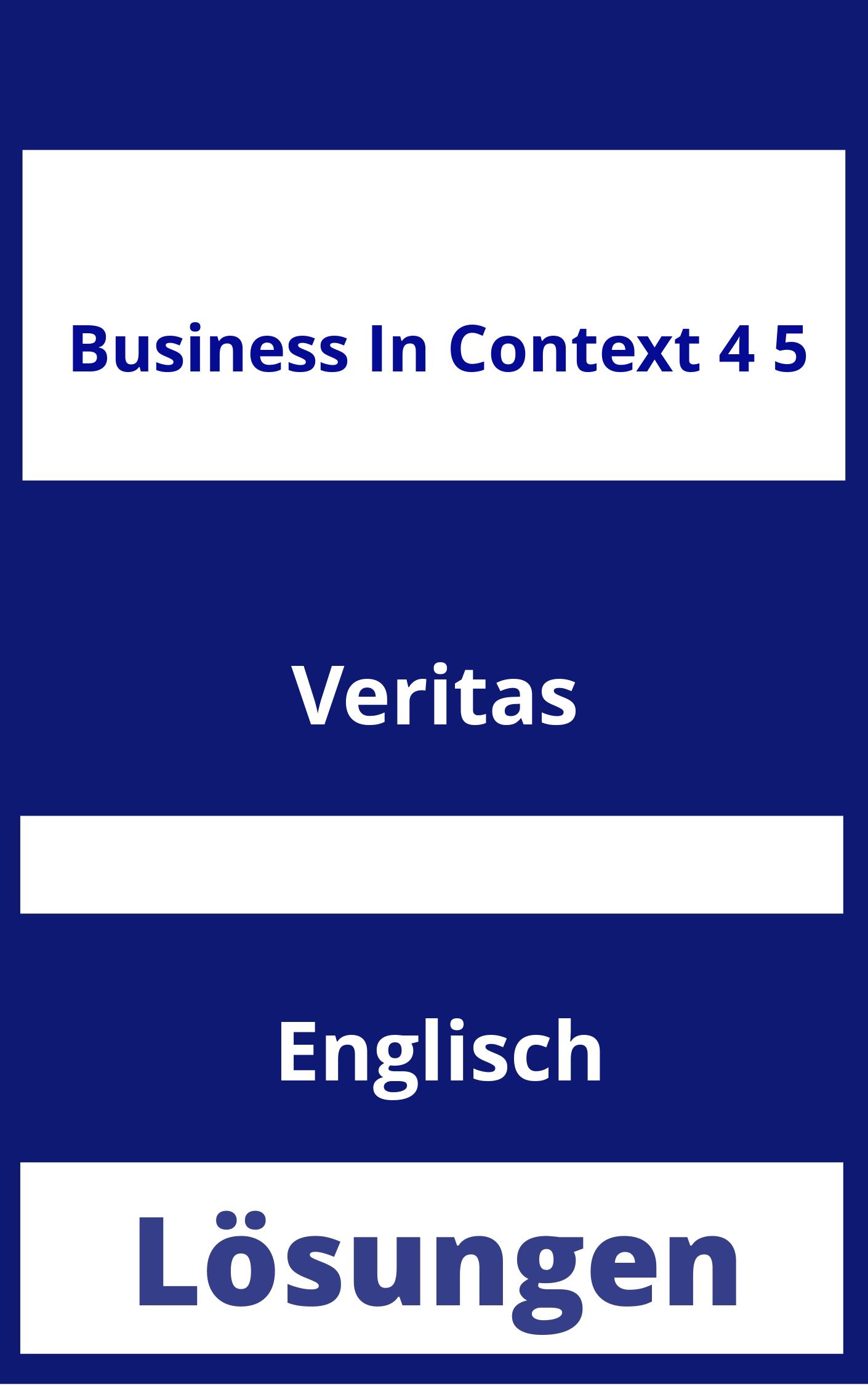 Business in context 4/5 Lösungen PDF