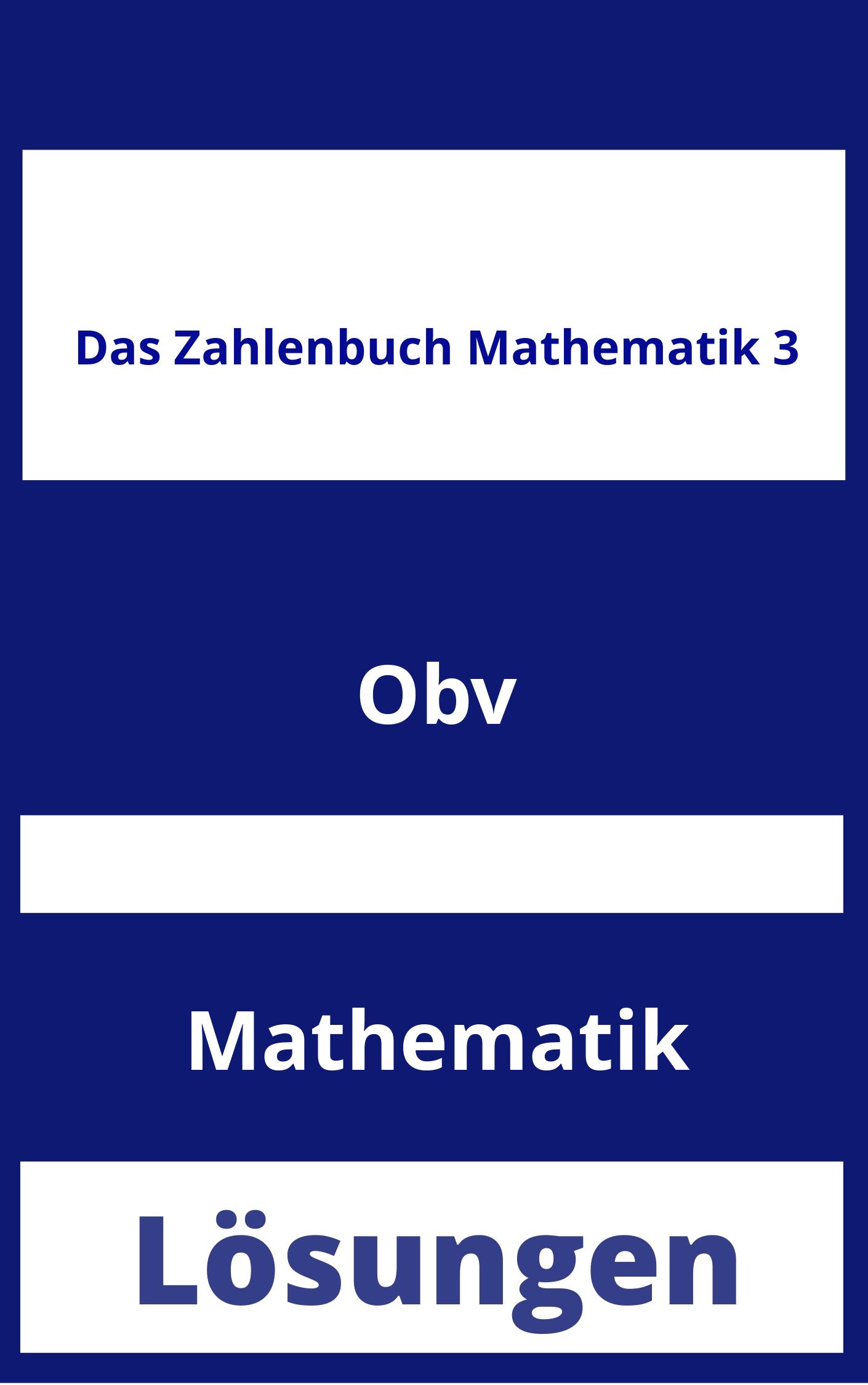 Das Zahlenbuch Mathematik 3 Lösungen PDF