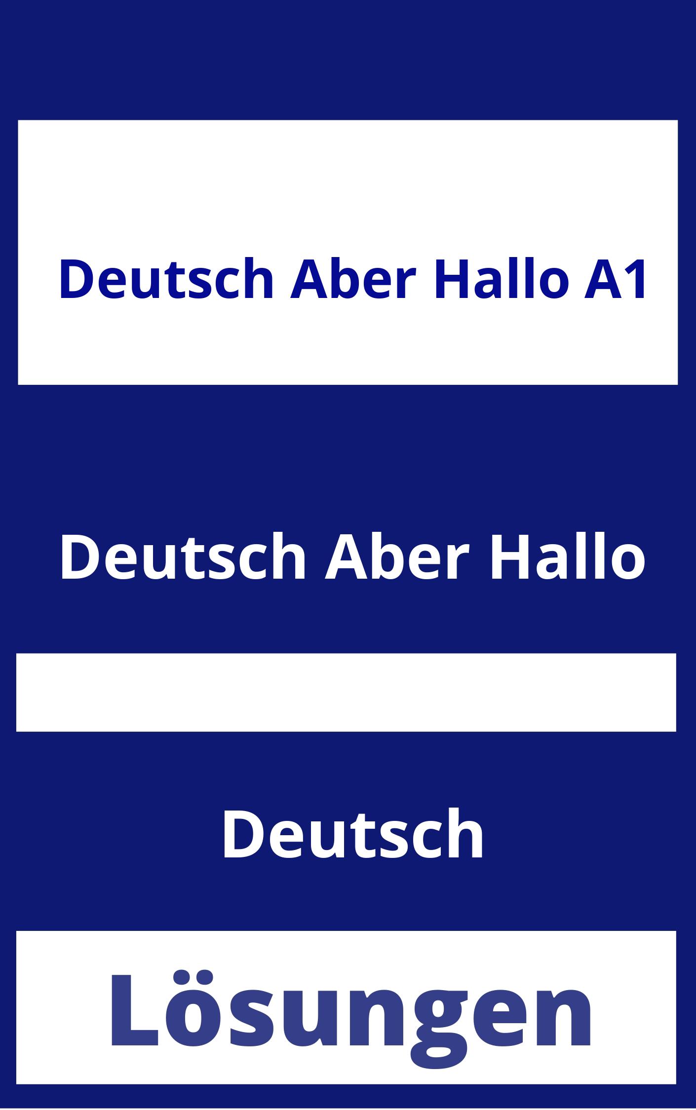 Deutsch Aber Hallo A1 Lösungen PDF