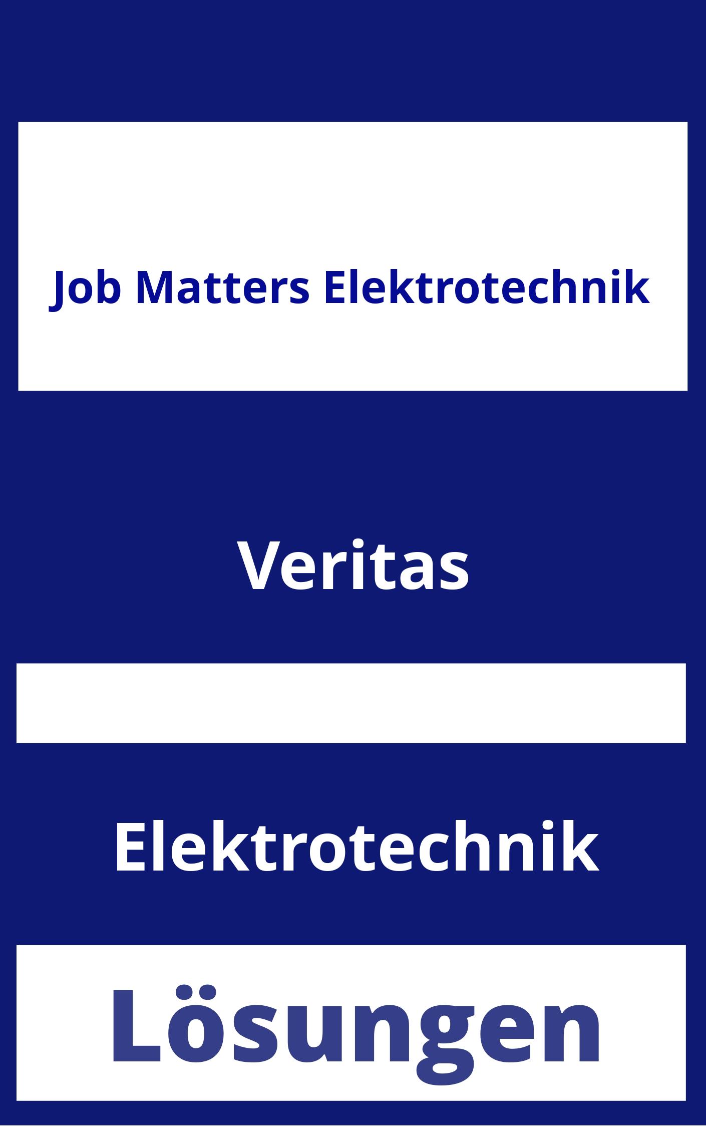 Job Matters Elektrotechnik Lösungen PDF
