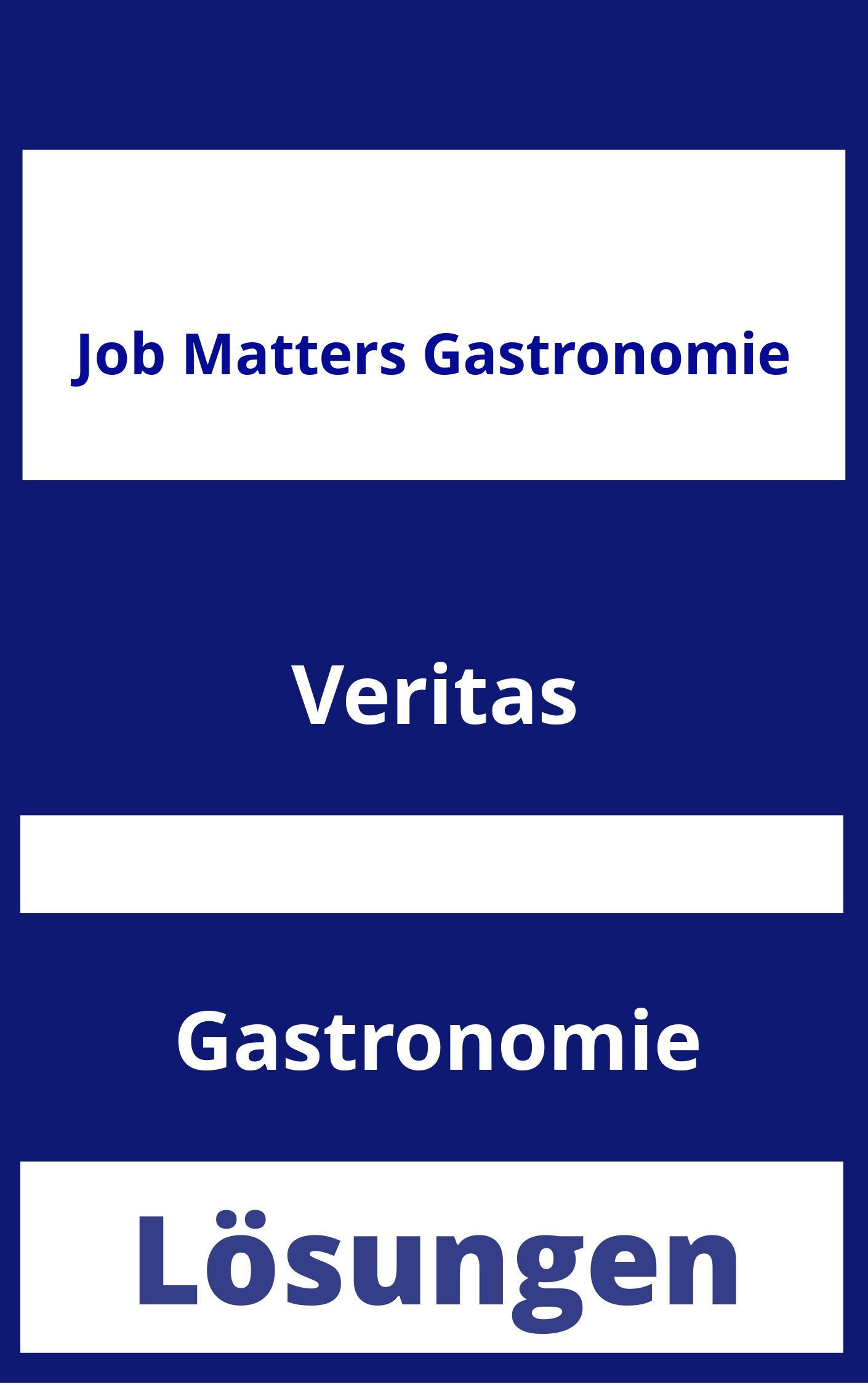Job Matters Gastronomie Lösungen PDF
