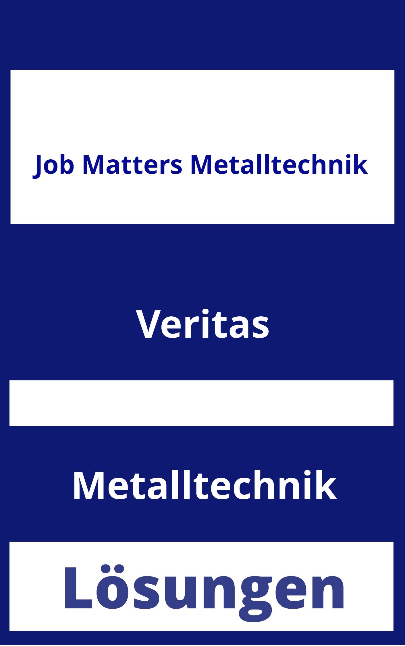Job Matters Metalltechnik Lösungen PDF