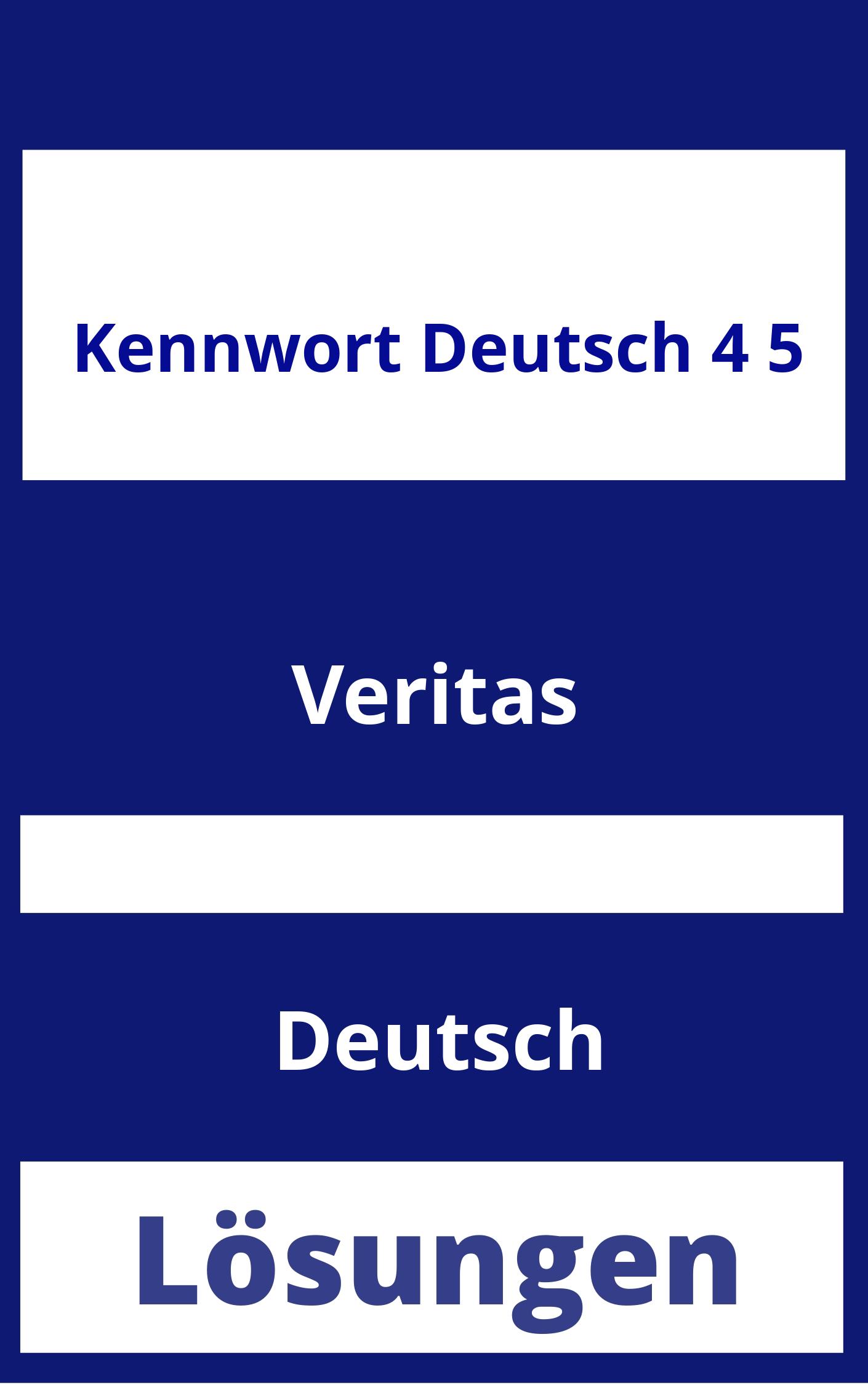 Kennwort Deutsch 4/5 Lösungen PDF