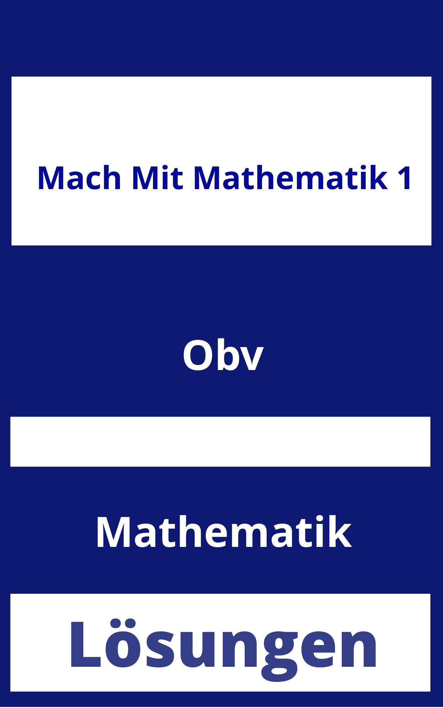 Mach Mit Mathematik 1 Lösungen PDF