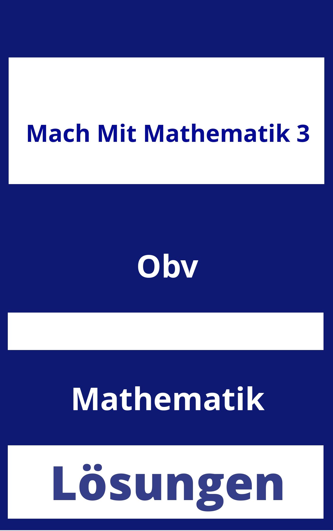Mach Mit Mathematik 3 Lösungen PDF