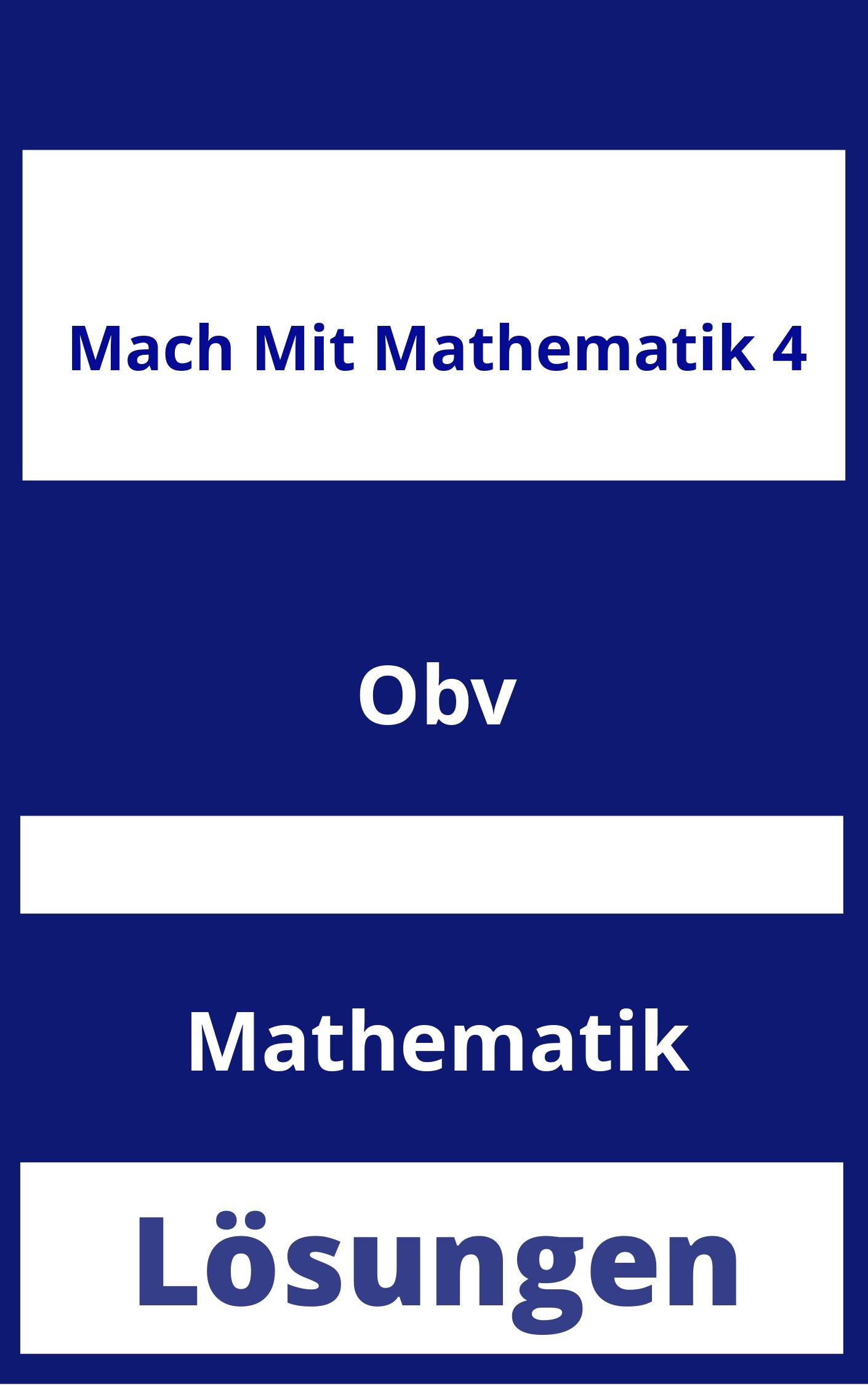 Mach Mit Mathematik 4 Lösungen PDF