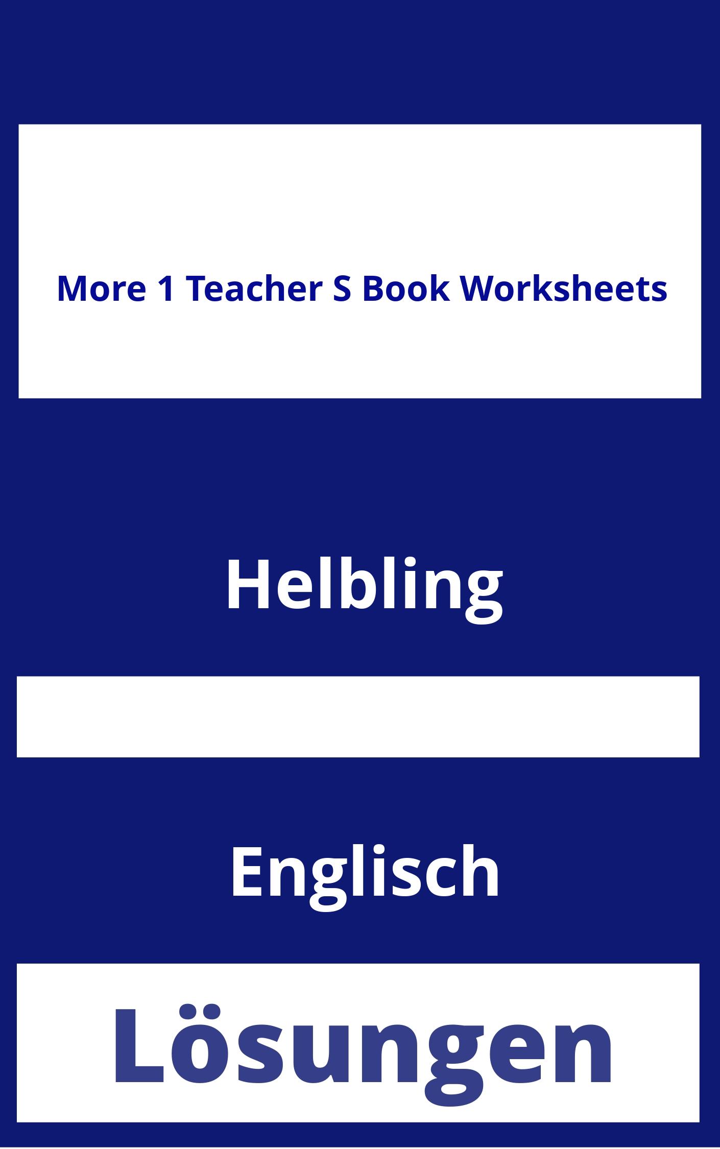 More 1 Teacher's book Worksheets Lösungen PDF