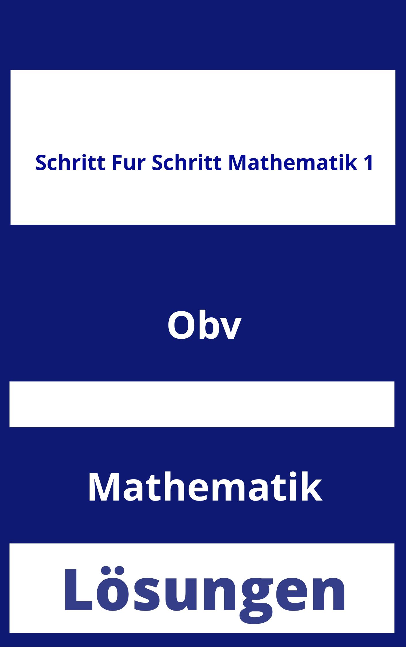 Schritt für Schritt Mathematik 1 Lösungen PDF